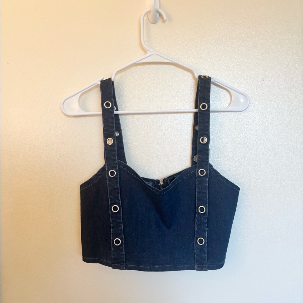 Forever 21 Dark Denim Crop Top NWOT